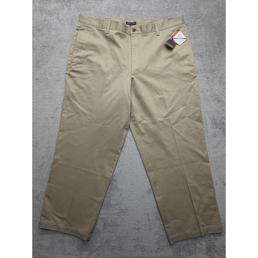 Cambridge Classics Pants Mens Measured‎ 42x29 Khaki Chino 100% Cotton Flat Front